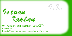 istvan kaplan business card